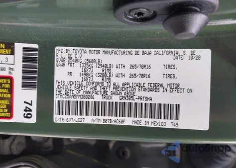 2021 Toyota Tacoma 4Wd Trd Off Road from USA, damaged, VIN 3TMCZ5AN5MM380286